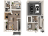 Townhomes at Kyrene Two Bedroom Two Bathroom Floor Plan Townhomes at Kyrene Two Bedroom Two Bathroom Floor Plan